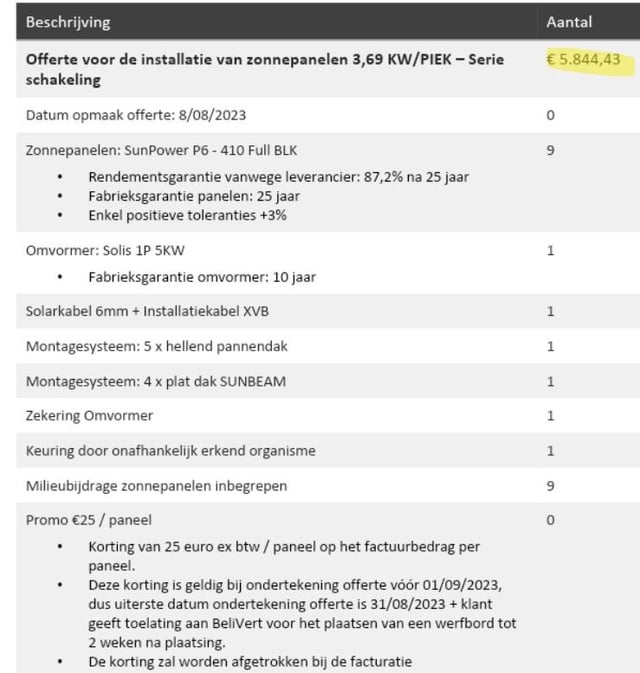 8 zonnepanelen inclusief montage prijs